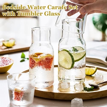 Elegant 2PCS Bedside Water Carafe Set for Easy Hydration