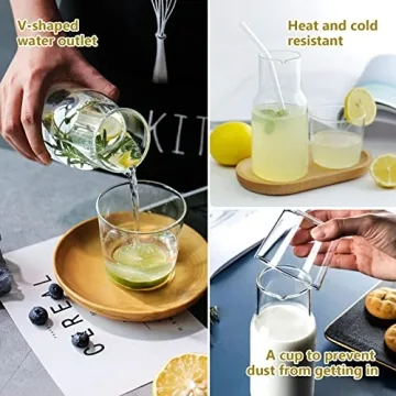 Elegant 2PCS Bedside Water Carafe Set for Easy Hydration