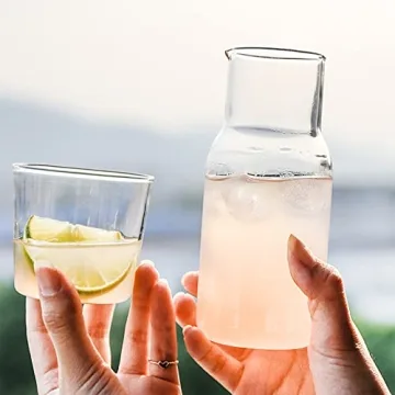 Elegant 2PCS Bedside Water Carafe Set for Easy Hydration