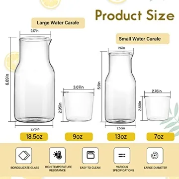 Elegant 2PCS Bedside Water Carafe Set for Easy Hydration
