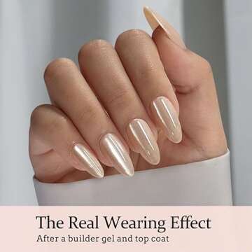 BTArtboxnails Cat Eye XCOATTIPS - Soft Gel Almond Nail Tips, Glitter Press On Nails Medium, Soak Off...