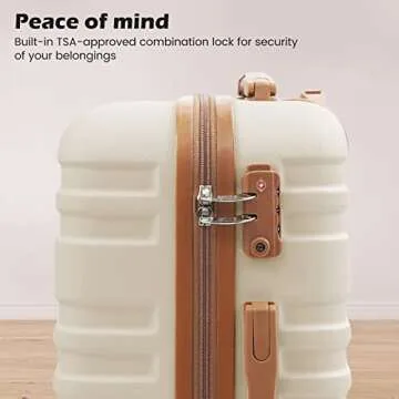 Coolife Stylish & Durable 3 Piece Luggage Set with TSA Lock