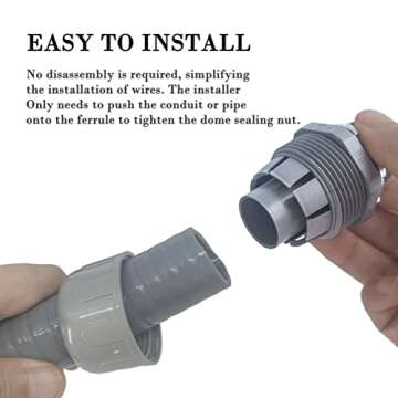 50 Foot Liquid-Tight Conduit Kit - 1/2inch Flexible Non Metallic Liquid Tight Electrical Conduit and 5 Straight and 4 Angle Fittings Included. 1/2" Dia