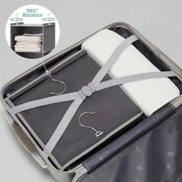 YOUDENOVA 6-Shelf Hanging Closet Organizer Grey Space-Saving