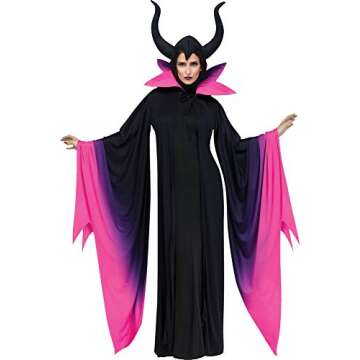 Fun World Women's Evil Queen Adult Costume with Hood and Robe, Sizes 4-14