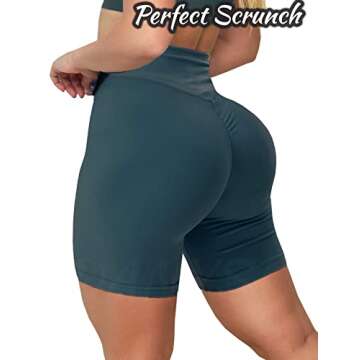 Danysu Cross Waist 2 Piece Summer Outfit Workout Sets for Women Scrunched Butt Shorts Short Sleeve Crop Top Gym Clothes Navy L