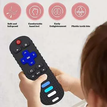 Silicone Remote Control Teething Toy for Babies 0-24 Months