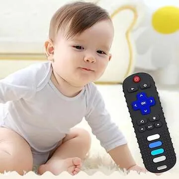 Silicone Remote Control Teething Toy for Babies 0-24 Months