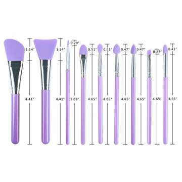 LORMAY 9 Pcs Silicone Makeup Brush Set: Applicator for Face Care, Eyeliner, Eyebrow, Eye Shadow, Lip...