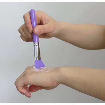 LORMAY 9 Pcs Silicone Makeup Brush Set: Applicator for Face Care, Eyeliner, Eyebrow, Eye Shadow, Lip Makeup and UV Epoxy Resin Crafts (Purple)