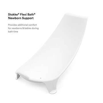 Stokke Flexi Bath Newborn Support, White - Best for Babies Up to Eight Months or 17.6 lbs - Lightweight, Convenient, Comfortable & Safe