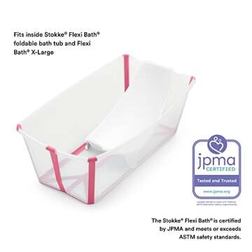 Stokke Flexi Bath Newborn Support, White - Best for Babies Up to Eight Months or 17.6 lbs - Lightweight, Convenient, Comfortable & Safe