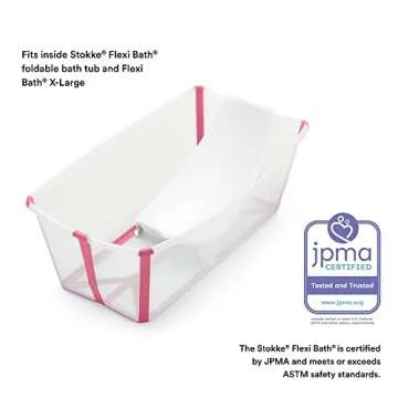 Stokke Flexi Bath Newborn Support, White - Best for Babies Up to Eight Months or 17.6 lbs - Lightweight, Convenient, Comfortable & Safe