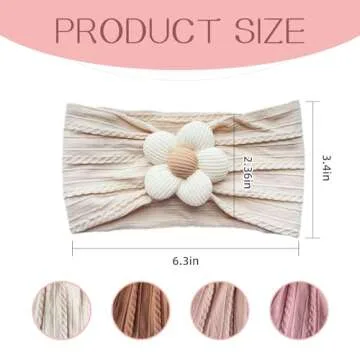 Nirvany 3 Pcs Baby Flower Headband, Nylon Baby Girl Headbands Soft Hairbands Baby Girl Accessories f...