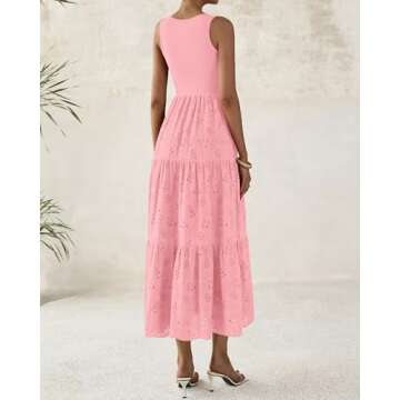 BTFBM Women Summer Eyelet Midi Dress for Every Occasion