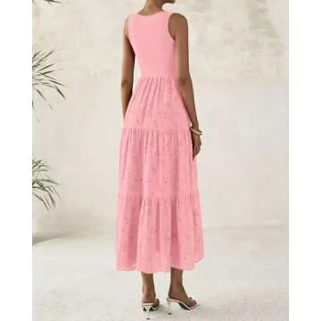 BTFBM Women Summer Eyelet Midi Dress for Every Occasion