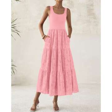BTFBM Women Summer Eyelet Midi Dress for Every Occasion