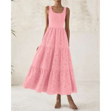 BTFBM Women Summer Eyelet Midi Dress for Every Occasion