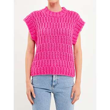 English Factory Women's Oversized Knit Sweater Vest