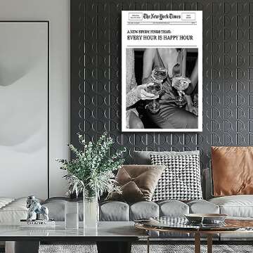 Trendy Aesthetic Wall Art Black White Music Poster 16x24