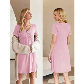 Comfortable Ekouaer Nursing Nightgown for Moms