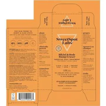 SweetSpot Labs Ingrown Hair Removal Kit | Razor Bump & Ingrown Hair Treatment For Bikini Area, Body & Underarms | Safe for All Skin, Bump Eraser and Buff and Brighten Pads Set