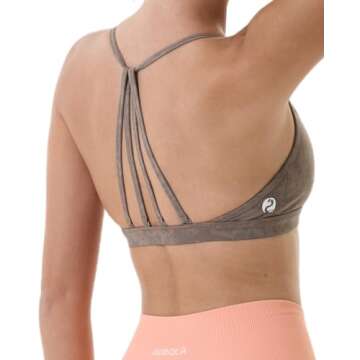 AUROLA Mercury Workout Sports Bras Women Athletic Removable Padded Backless Strapy Gym Yoga Crop Top