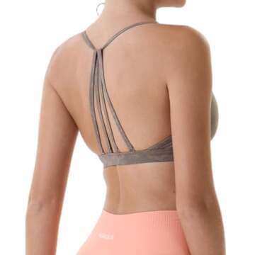 AUROLA Mercury Workout Sports Bras Women Athletic Removable Padded Backless Strapy Gym Yoga Crop Top
