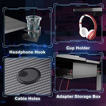 Sleepmax 63 Inch Gaming Desk for Ultimate Gamer Setup