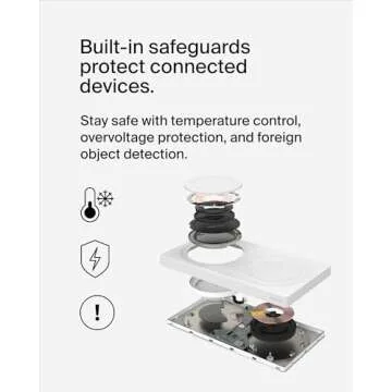 Belkin 2-in-1 Wireless Charging Pad with MagSafe 15W, Fast Charging iPhone Charger - Wireless Charging Station for iPhone 16, 15, 14, and 13 Series, AirPods, and Other MagSafe Enabled Devices - White