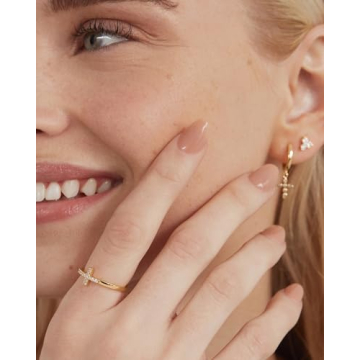 PAVOI Gold Plated CZ Cross Ring for Women