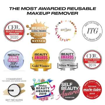 Face Halo Reusable Makeup Remover Microfiber Pads | Gently Removes Heavy Makeup With Just Water, Ultra-Soft, Eco-Friendly, Non-Toxic, All Skin Types, Replaces 500 Single-Use Wipes | Pro Black 3-Pack