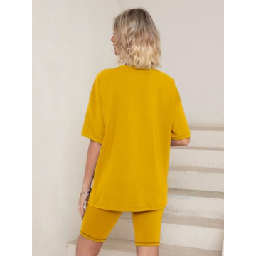 Glamaker Women's Oversized T-Shirt & Biker Shorts Set