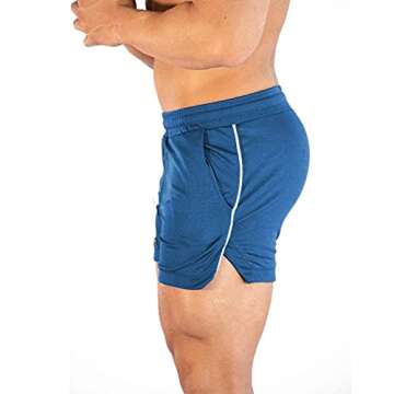 EVERWORTH Men's Athletic Shorts Gym Workout Short Shorts Casual Shorts Running Bodybuilding 5 Inch I...