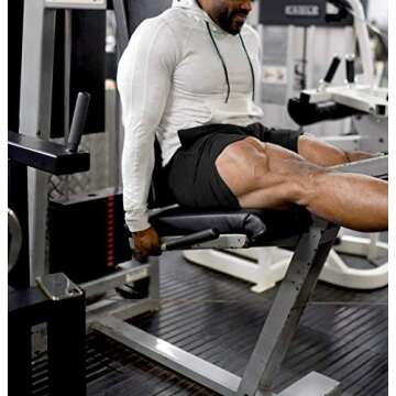 EVERWORTH Men's Athletic Shorts Gym Workout Short Shorts Casual Shorts Running Bodybuilding 5 Inch Inseam Shorts BlueBK US M