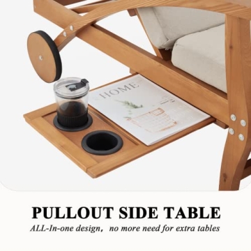 HOMREST Wood Chaise Lounge Chair for Outdoor Relaxation