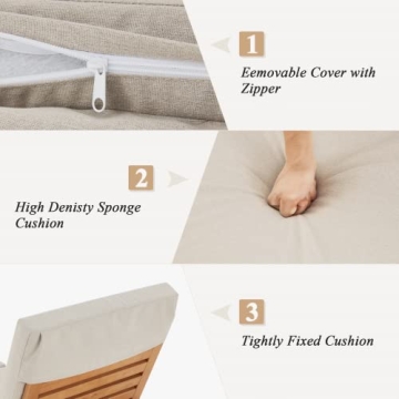 HOMREST Wood Chaise Lounge Chair for Outdoor Relaxation