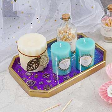 NiArt Large Octagon Shape Serving Tray Epoxy Resin DIY Casting Silicone Mold, Beveled Edge Rectangle...