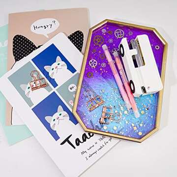 NiArt Large Octagon Shape Serving Tray Epoxy Resin DIY Casting Silicone Mold, Beveled Edge Rectangle Tabletop Rolling Plate Jewelry Holder Agate Art Craft Home Decor Office Ornaments Gifts Accessories