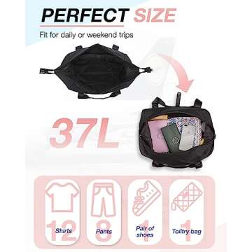 Weekender Bags for Women, BAGSMART Duffle Bag for Travel Carry on Overnight Bag,Gym Bag with Trolley...