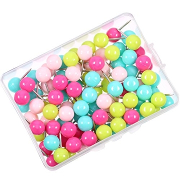 Shappy 9.0 mm Big Head Push Pins - Vibrant Thumb Tacks, 100 Pieces