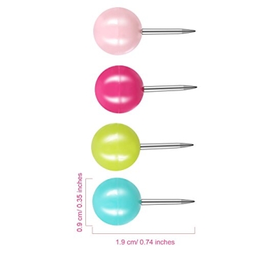 Vibrant Shappy Big Head Push Pins - 100 Colorful Tacks