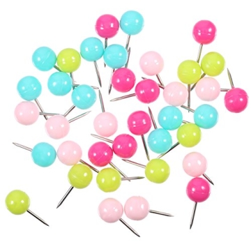 Vibrant Shappy Big Head Push Pins - 100 Colorful Tacks