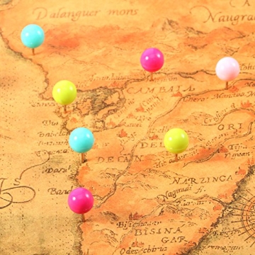 Vibrant Shappy Big Head Push Pins - 100 Colorful Tacks