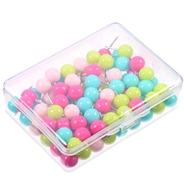 Vibrant Shappy Big Head Push Pins - 100 Colorful Tacks