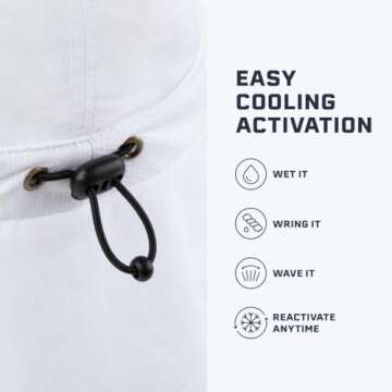 MISSION Cooling Sun Defender Hat, White - Unisex Wide-Brim Hat with Nape for Men & Women - Lightweight & Durable - Cools Up to 2 Hours - UPF 50 Sun Protection - Machine Washable