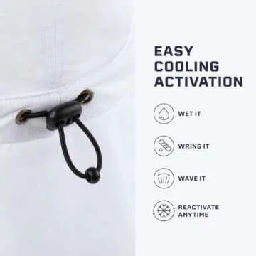 MISSION Cooling Sun Defender Hat, White - Unisex Wide-Brim Hat with Nape for Men & Women - Lightweight & Durable - Cools Up to 2 Hours - UPF 50 Sun Protection - Machine Washable