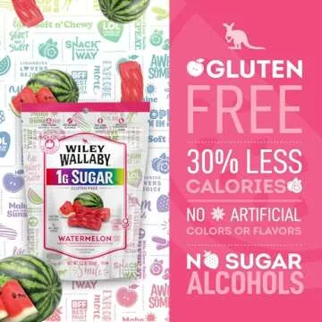 Wiley Wallaby Gluten Free Low Sugar Watermelon Licorice