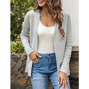 LIENRIDY Long Sleeve Knit Open Front Cardigan Sweater