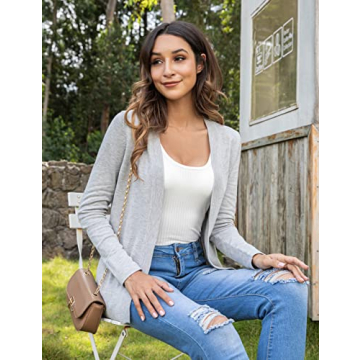 LIENRIDY Long Sleeve Knit Open Front Cardigan Sweater